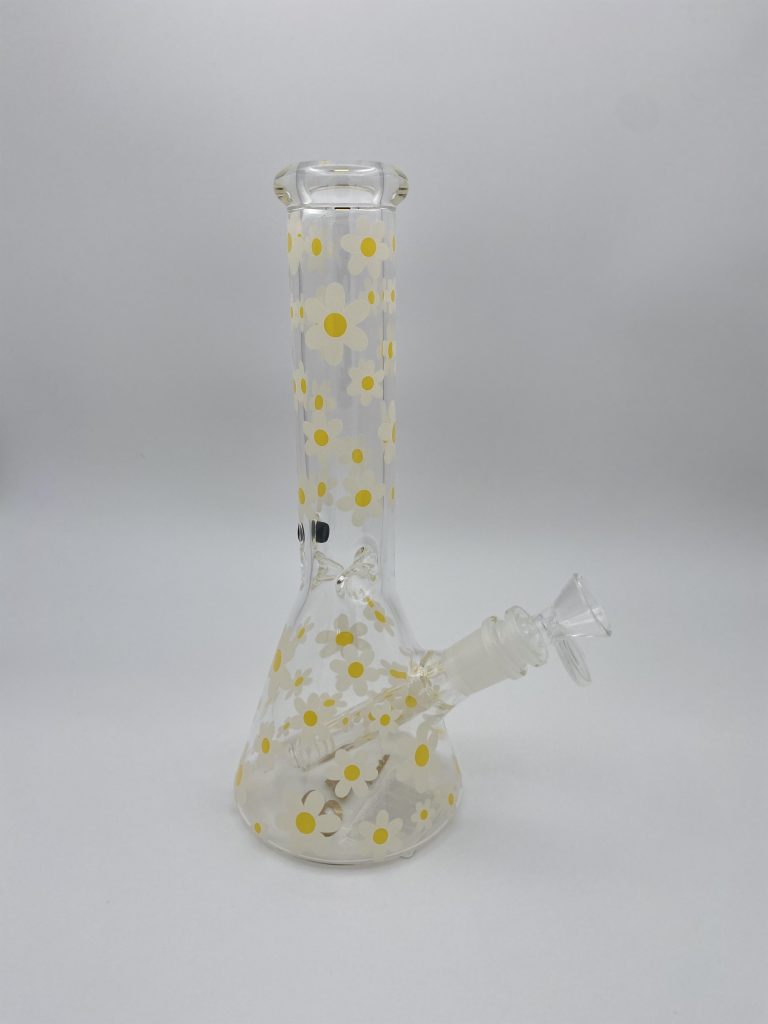 Billymate Daisy Beaker Bong 25cm White Or Yellow East Coast Bongs