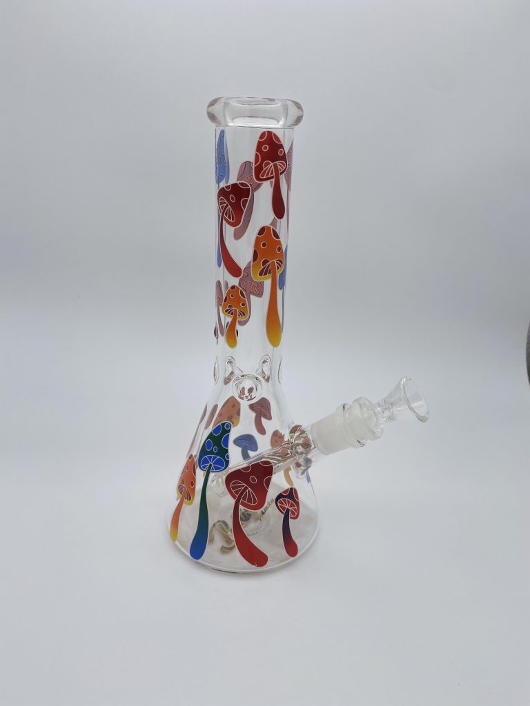 Billy Mate Rainbow Mushrooms Medium Beaker Bong 25cm - East Coast Bongs