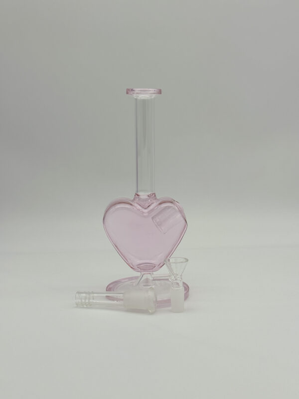 Prime Heart Glass Bong 22cm Pink - Image 3