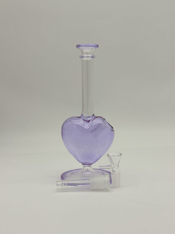 Prime Heart Glass Bong 22cm Purple - Image 3