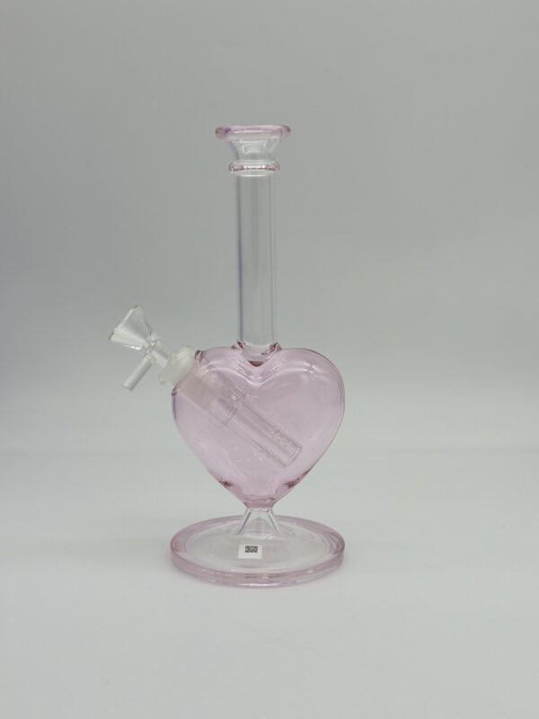 Prime Heart Glass Bong 22cm Pink 2