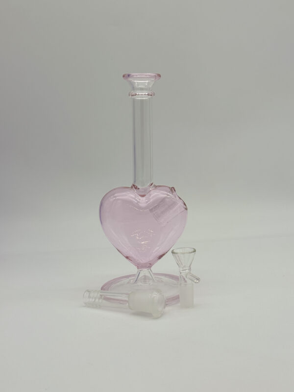 Prime Heart Glass Bong 22cm Pink 2 - Image 3