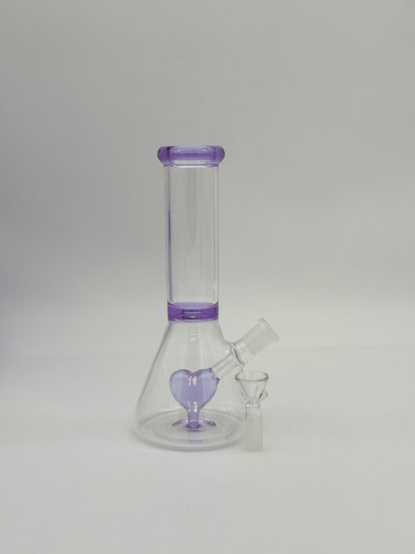 Prime Beaker Heart Bong Purple 20cm - Image 3