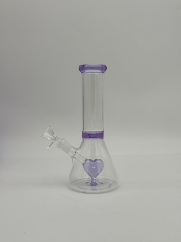 Prime Beaker Heart Bong Purple 20cm - Image 2