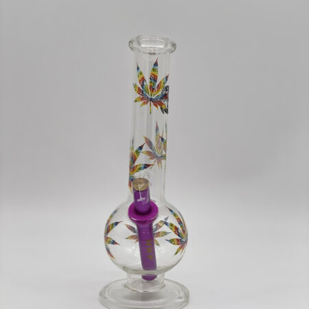 MWP Large Bent Bubble Bong 28cm Rainbow Leaf