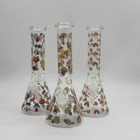 Medium Beaker 25cm Mushrooms and Rainbow